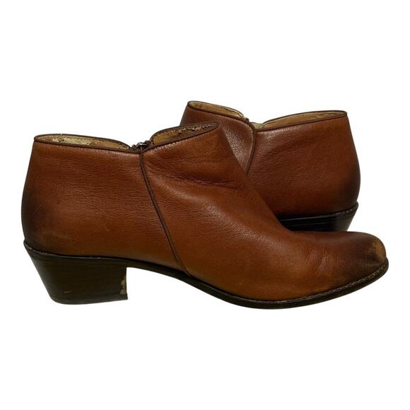 Vionic Brown Leather Side Zip Ankle Booties Women's Size 10 Orthotic Shoes - Picture 7 of 8